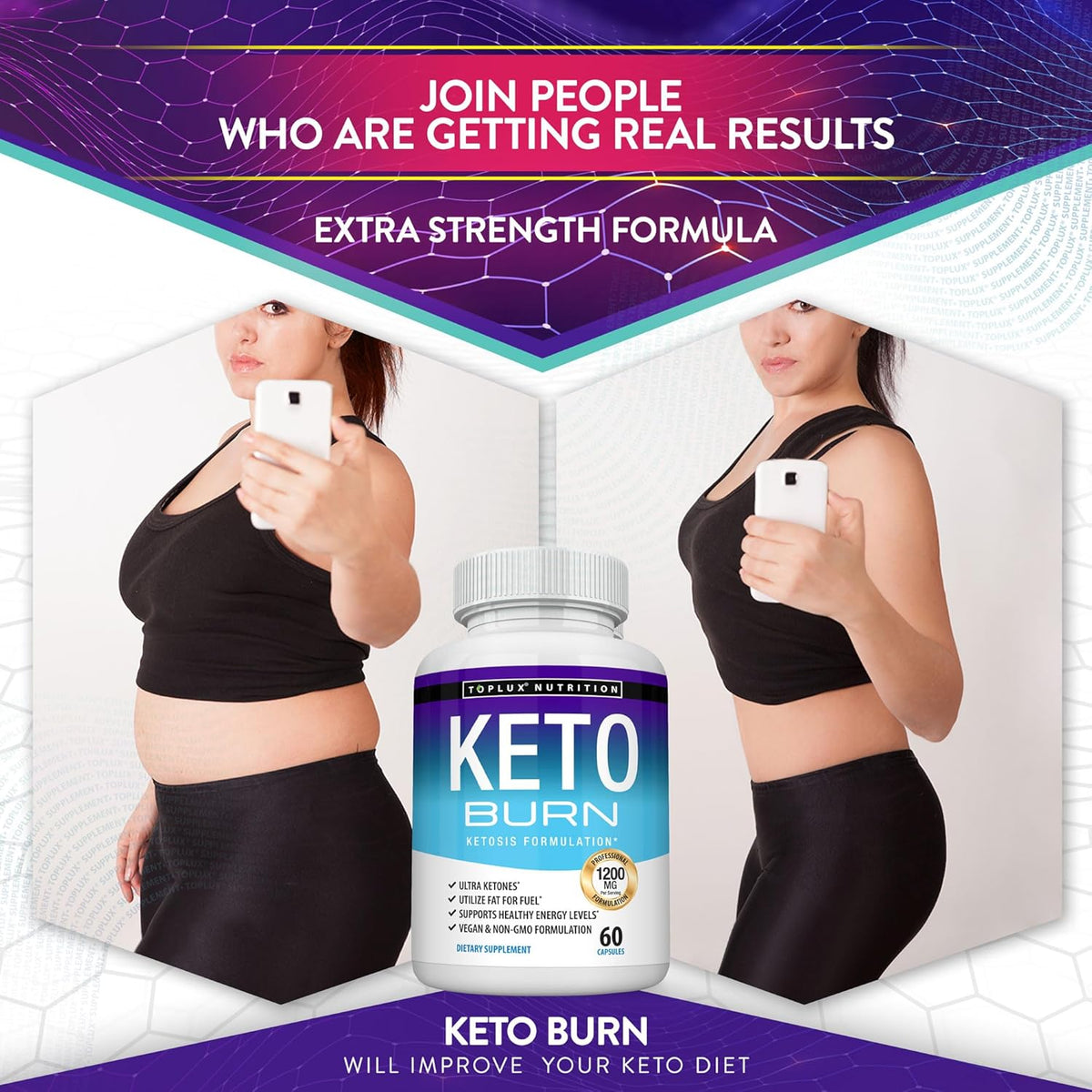 Keto Burn Pills Ketosis - 1200 Mg Ultra Advanced Natural Ketogenic Using Ketone Diet Support Energy Focus Men Women 60 Capsules-Shop